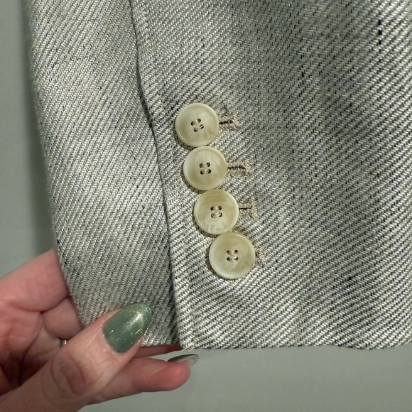 IRO Sirma Linen Acetate Blazer Neutral Gray Tailored Jacket Made in Bulgaria - Picture 6 of 10